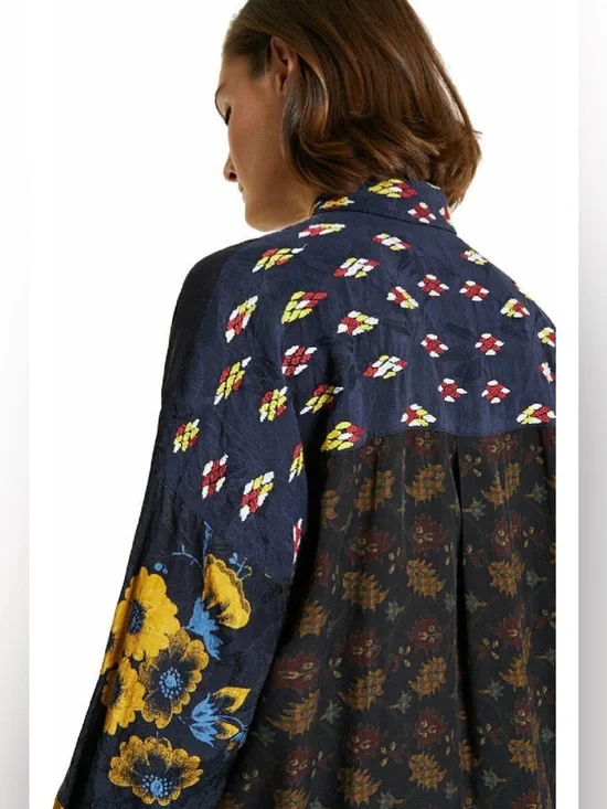 Christian Lacroix for Desigual Patchwork Mixed‑Print Button-Up Shirt - Picture 3 of 9